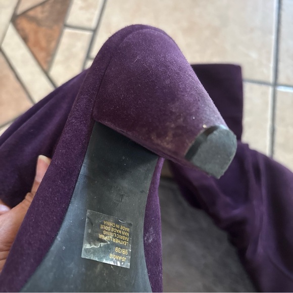 Sz 9B Jessica Simpson Deep Purple Heeled Boots with defects sexy club shoes - Picture 8 of 16
